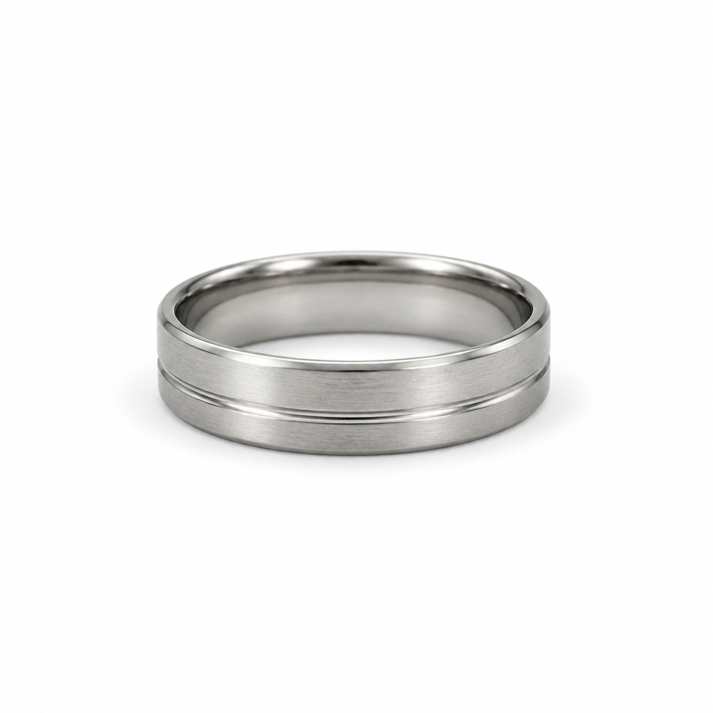 Classic Brushed Stainless Steel Ring for Men | Minimalist Silver Band