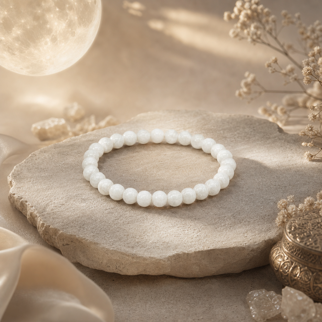 Rainbow Moonstone Aura Bracelet