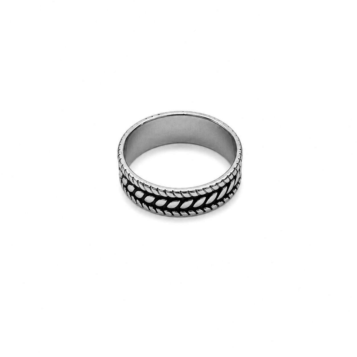 Zyvor Heritage Weave Stainless Steel Ring for Men