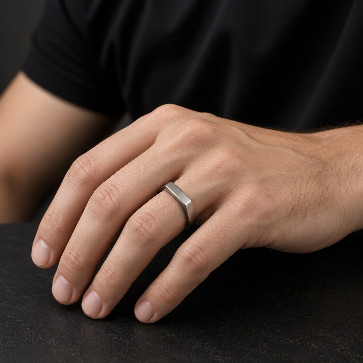 Zyvor Stainless Steel Signet Ring for Men
