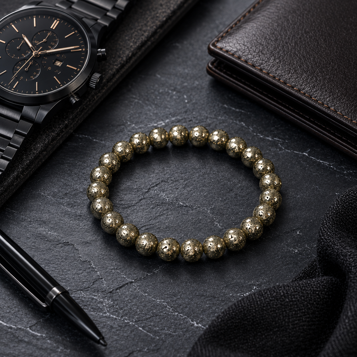Raw Pyrite Power Bracelet