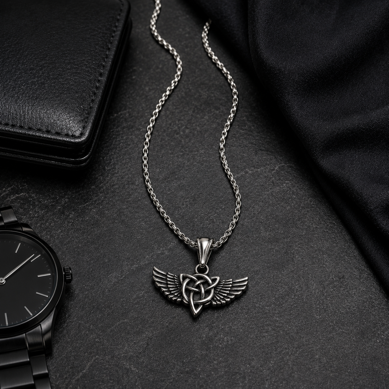 Viking Wing Pendant Necklace for Men