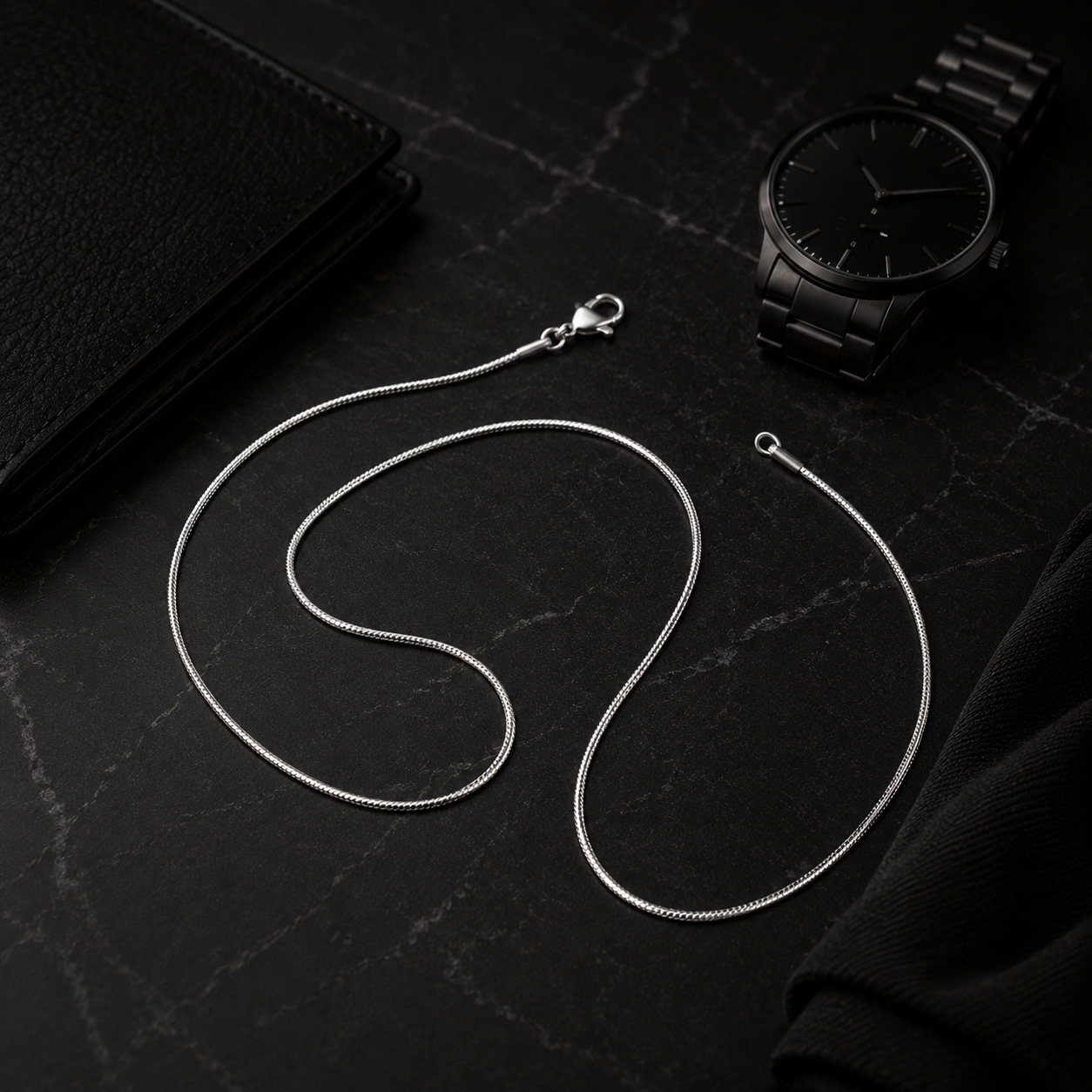 Men's 2mm Stainless Steel Snake Chain Necklace