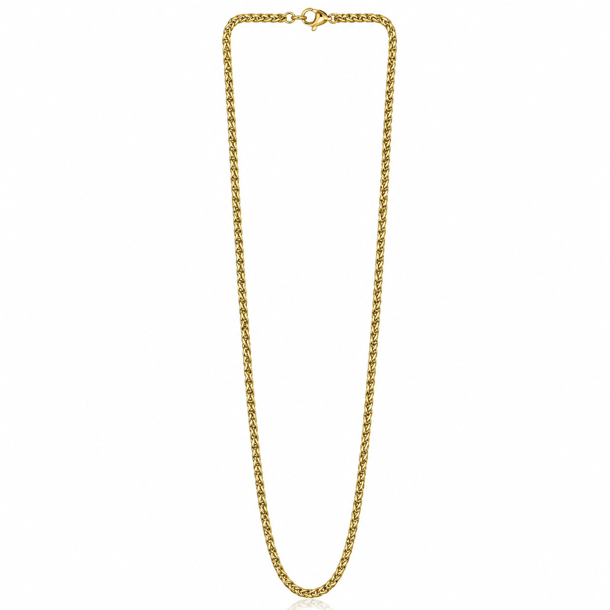 Zyvor Gold-Tone Stainless Steel Rope Chain Necklace for Men