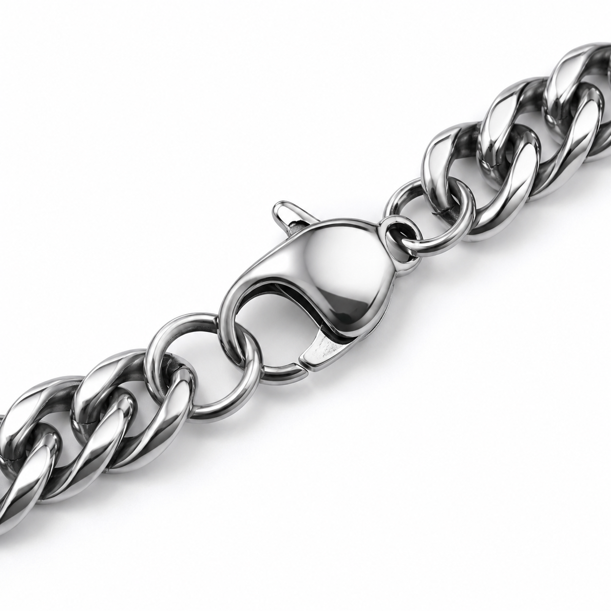 Classic Silver Cuban Chain Bracelet | Tarnish Resistant Stainless Steel