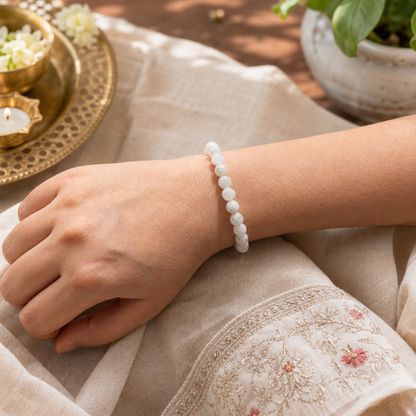 Rainbow Moonstone Aura Bracelet