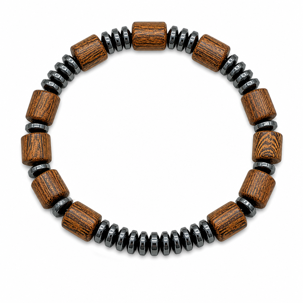 Heritage Wood & Hematite Bracelet