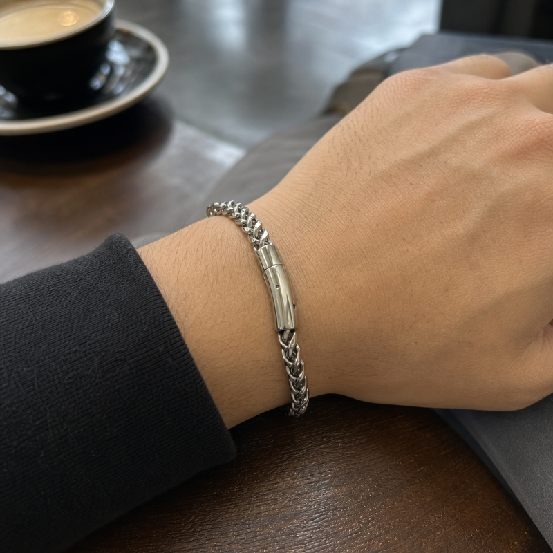 Stainless Steel Cuban Link Bracelet for Men