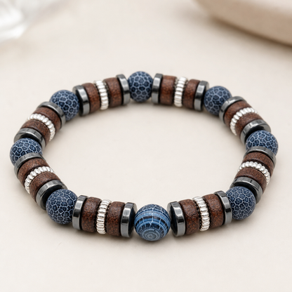 Bead And Wooden Bracelet For Mens