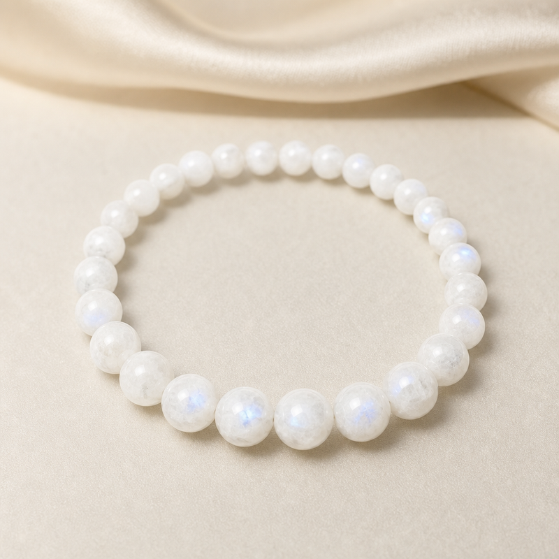 Rainbow Moonstone Aura Bracelet