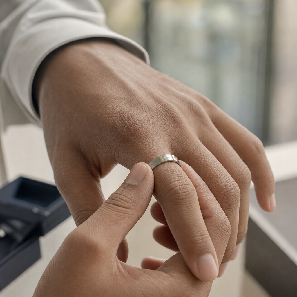 Classic Brushed Stainless Steel Ring for Men | Minimalist Silver Band