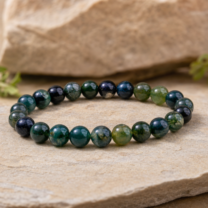 Moss Agate Earth Bracelet