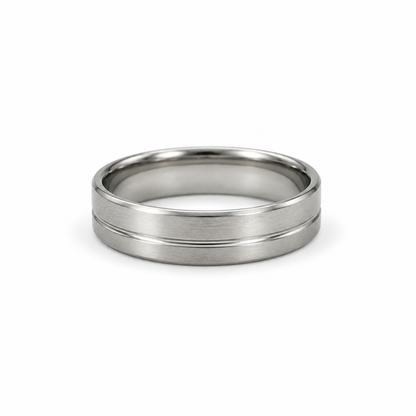 Classic Brushed Stainless Steel Ring for Men | Minimalist Silver Band