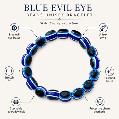 Blue Evil Eye Beads Unisex Bracelet