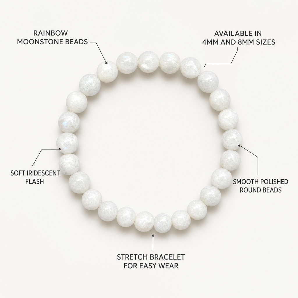 Rainbow Moonstone Aura Bracelet