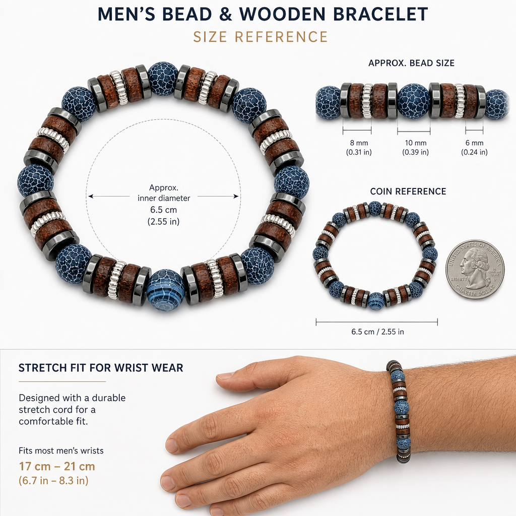 Bead And Wooden Bracelet For Mens