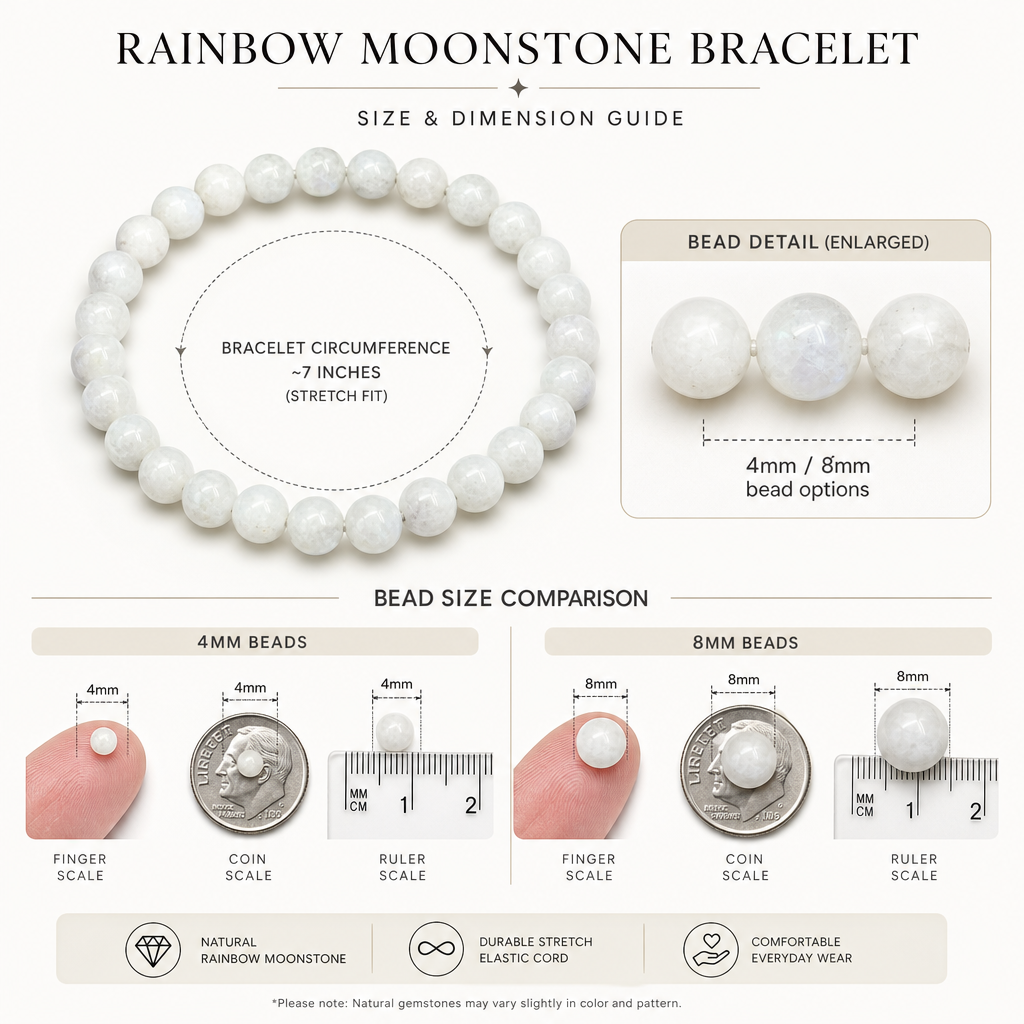 Rainbow Moonstone Aura Bracelet