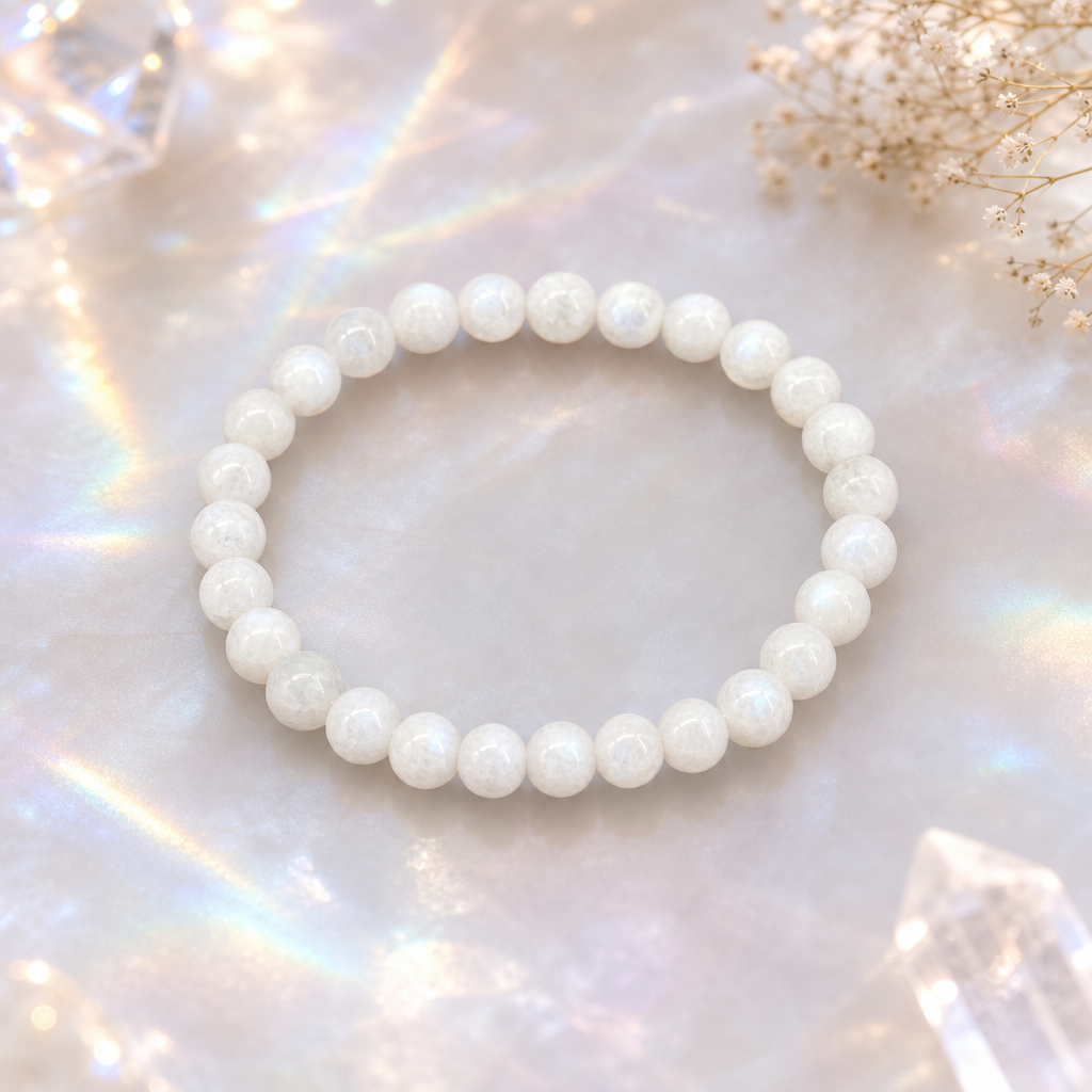 Rainbow Moonstone Aura Bracelet