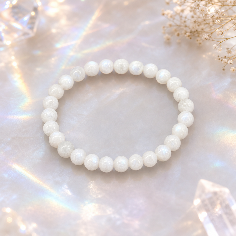 Rainbow Moonstone Aura Bracelet