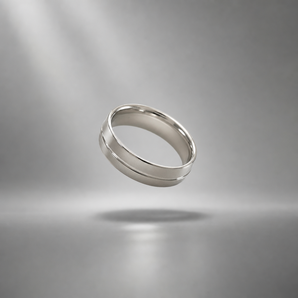 Classic Brushed Stainless Steel Ring for Men | Minimalist Silver Band