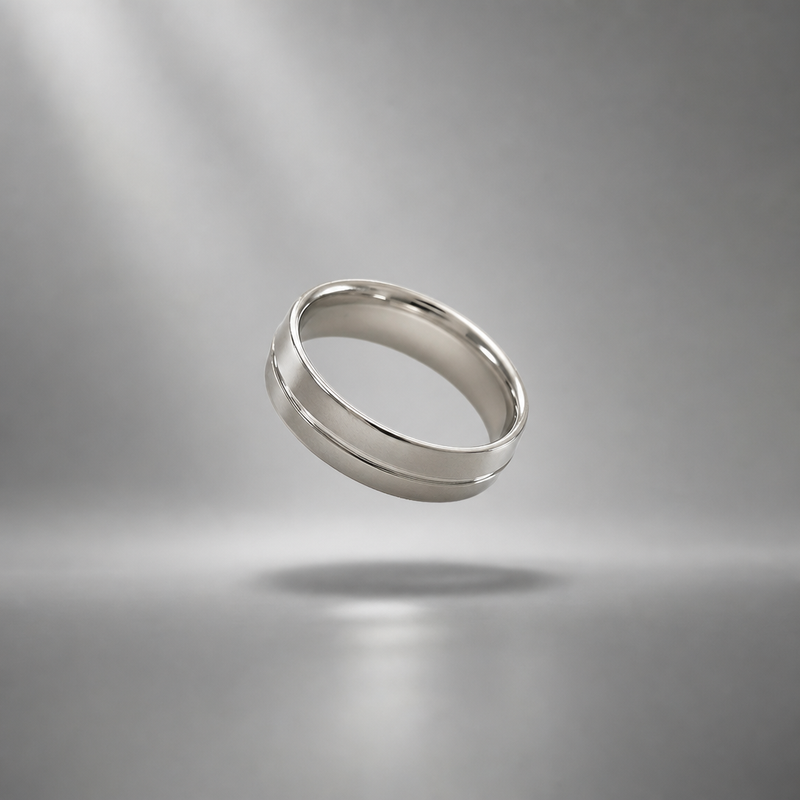 Classic Brushed Stainless Steel Ring for Men | Minimalist Silver Band