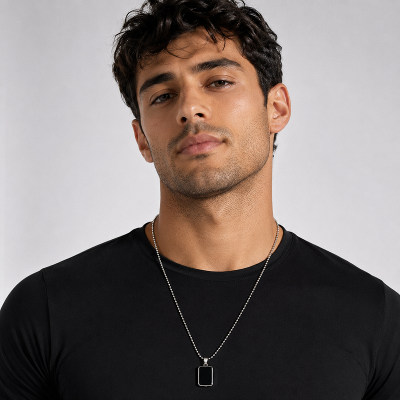 Zyvor Noir Edge Black Onyx Pendant Necklace