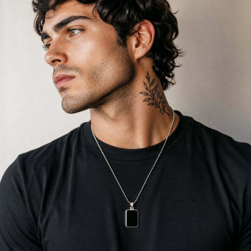 Zyvor Noir Edge Black Onyx Pendant Necklace