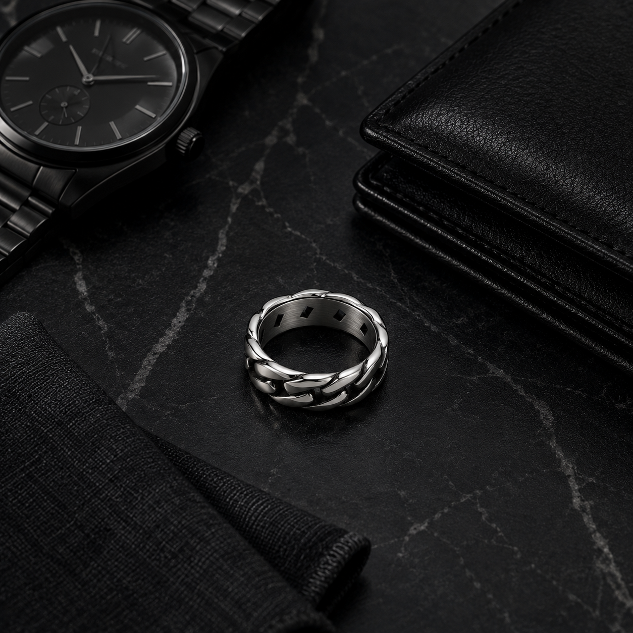 Titan Chain Stainless Steel Ring for Men