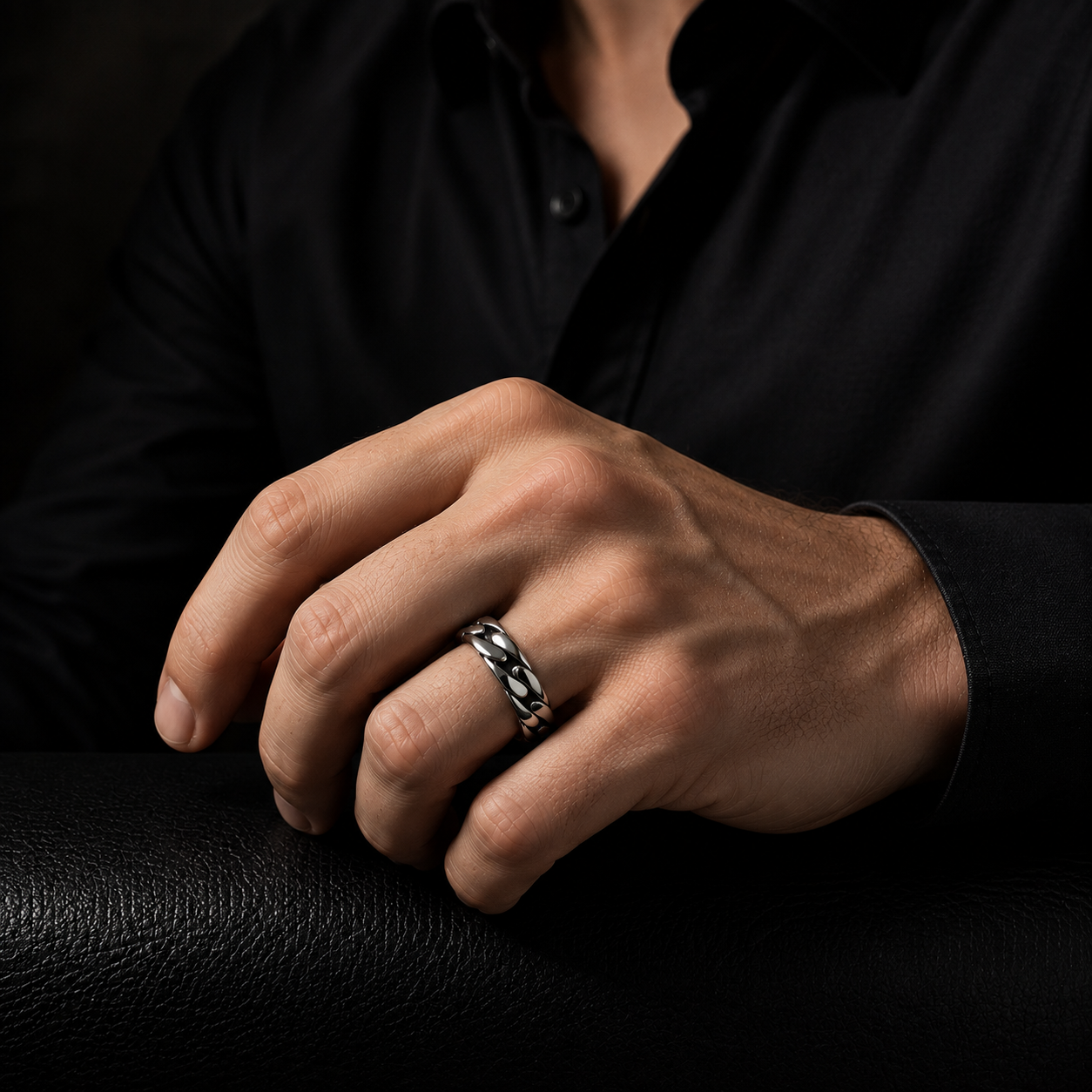 Titan Chain Stainless Steel Ring for Men