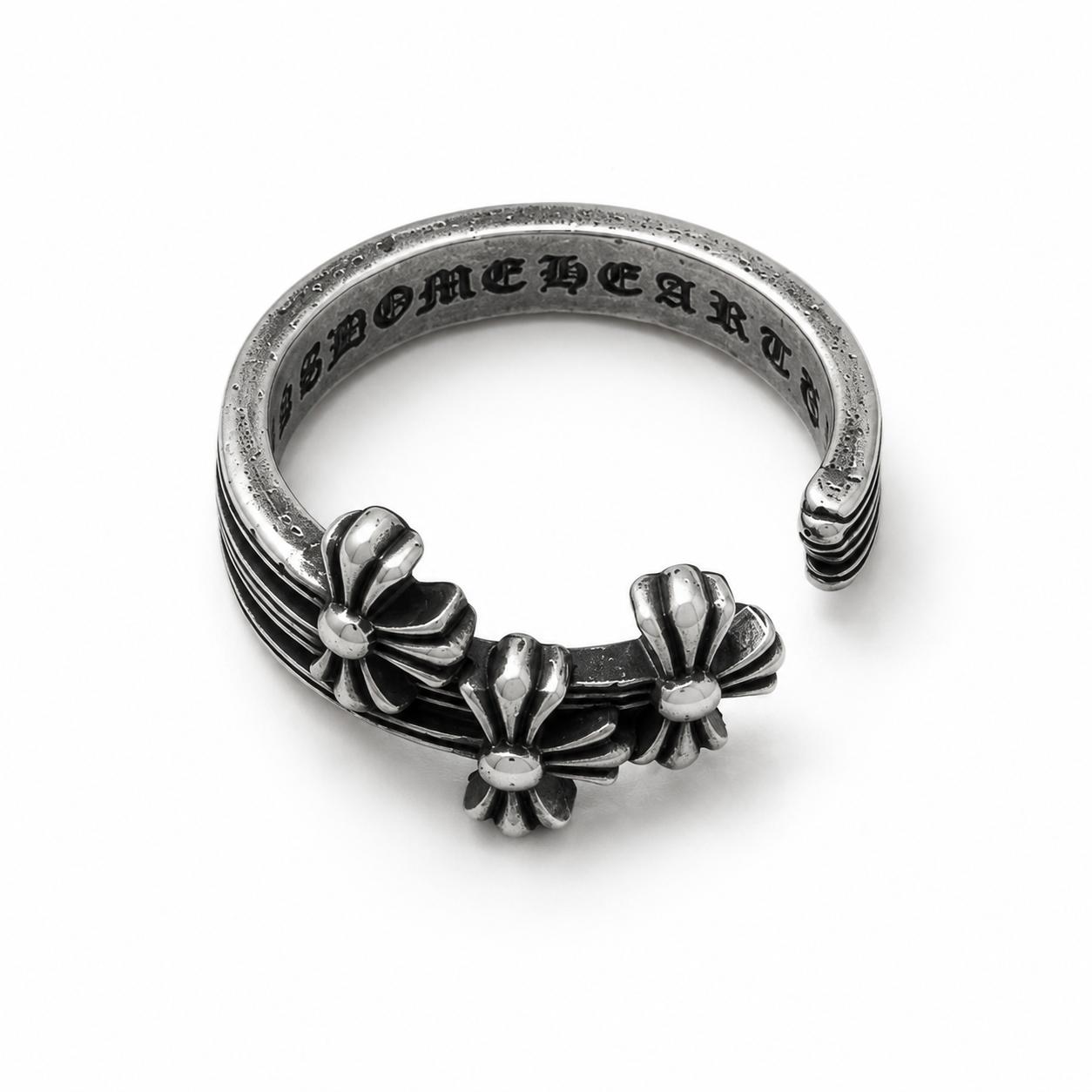 Trinity Cross Adjustable Stainless Steel Ring for Men