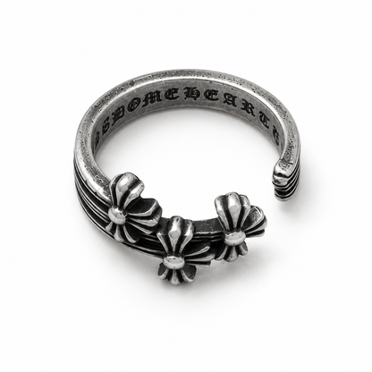 Trinity Cross Adjustable Stainless Steel Ring for Men