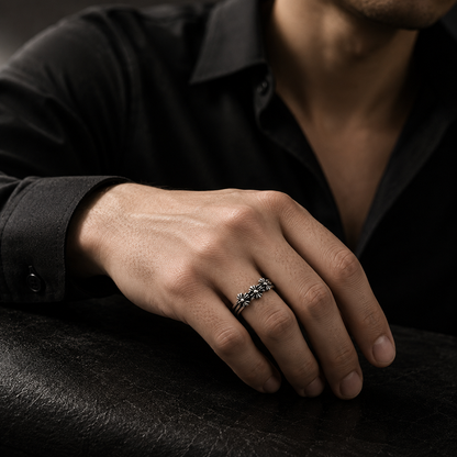 Trinity Cross Adjustable Stainless Steel Ring for Men