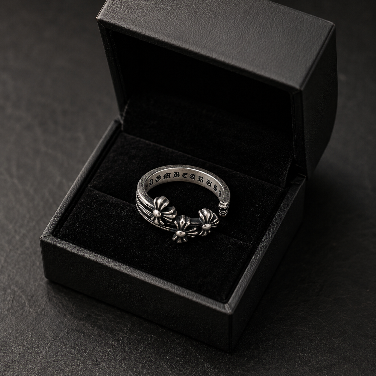Trinity Cross Adjustable Stainless Steel Ring for Men