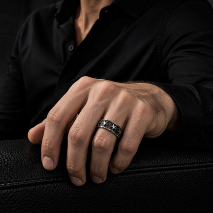 Zyvor Celestial Star Stainless Steel Ring for Men