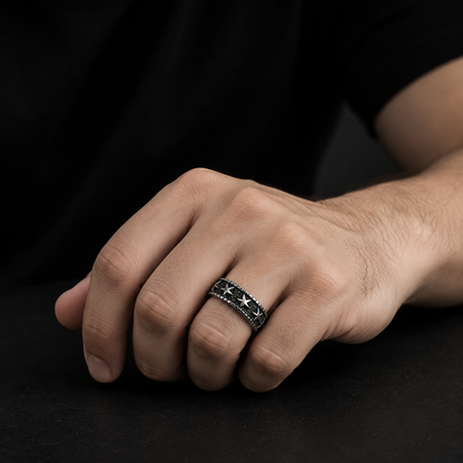Zyvor Celestial Star Stainless Steel Ring for Men