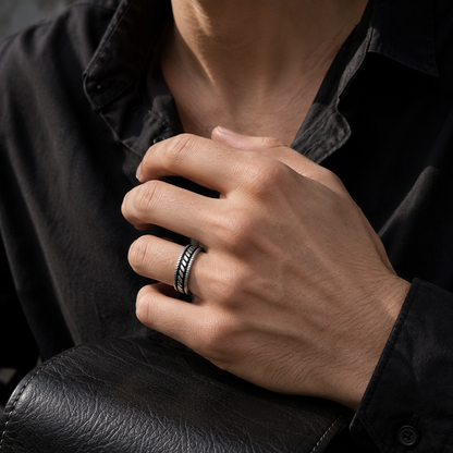 Zyvor Heritage Weave Stainless Steel Ring for Men