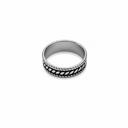 Zyvor Heritage Weave Stainless Steel Ring for Men
