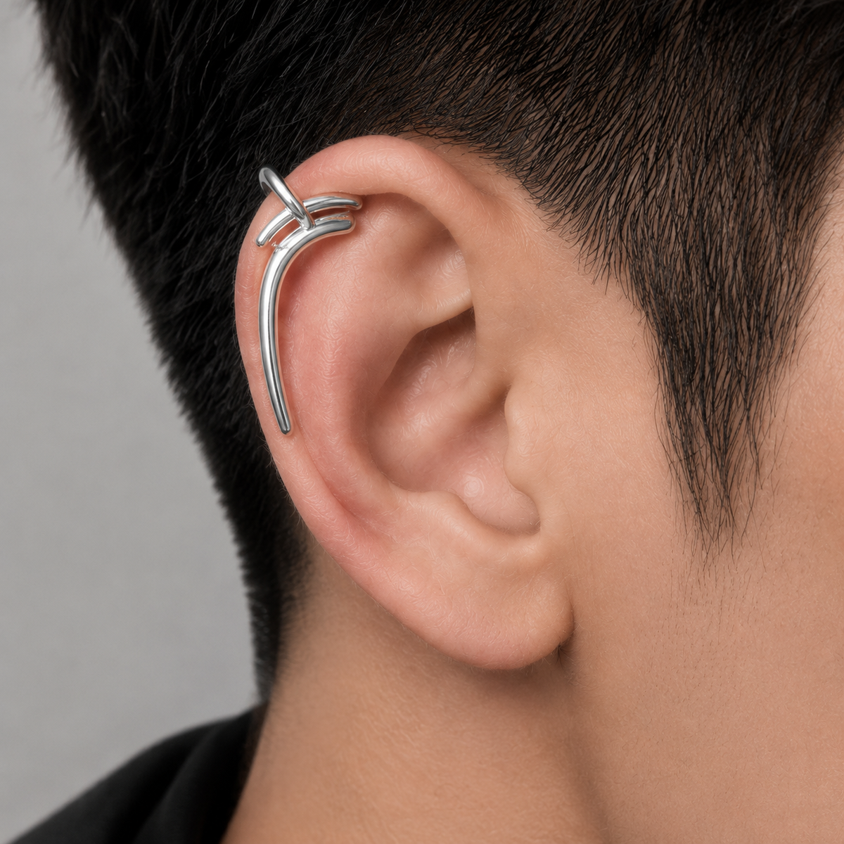 Silver Fang Ear Cuff for Men