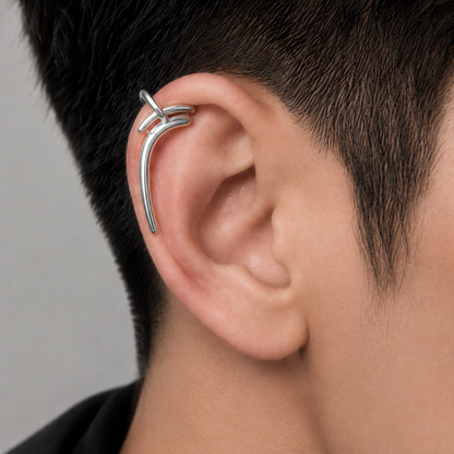 Silver Fang Ear Cuff for Men