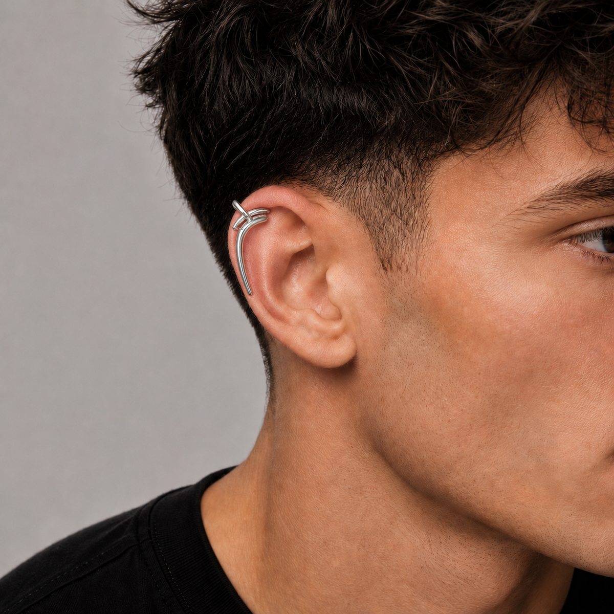Silver Fang Ear Cuff for Men