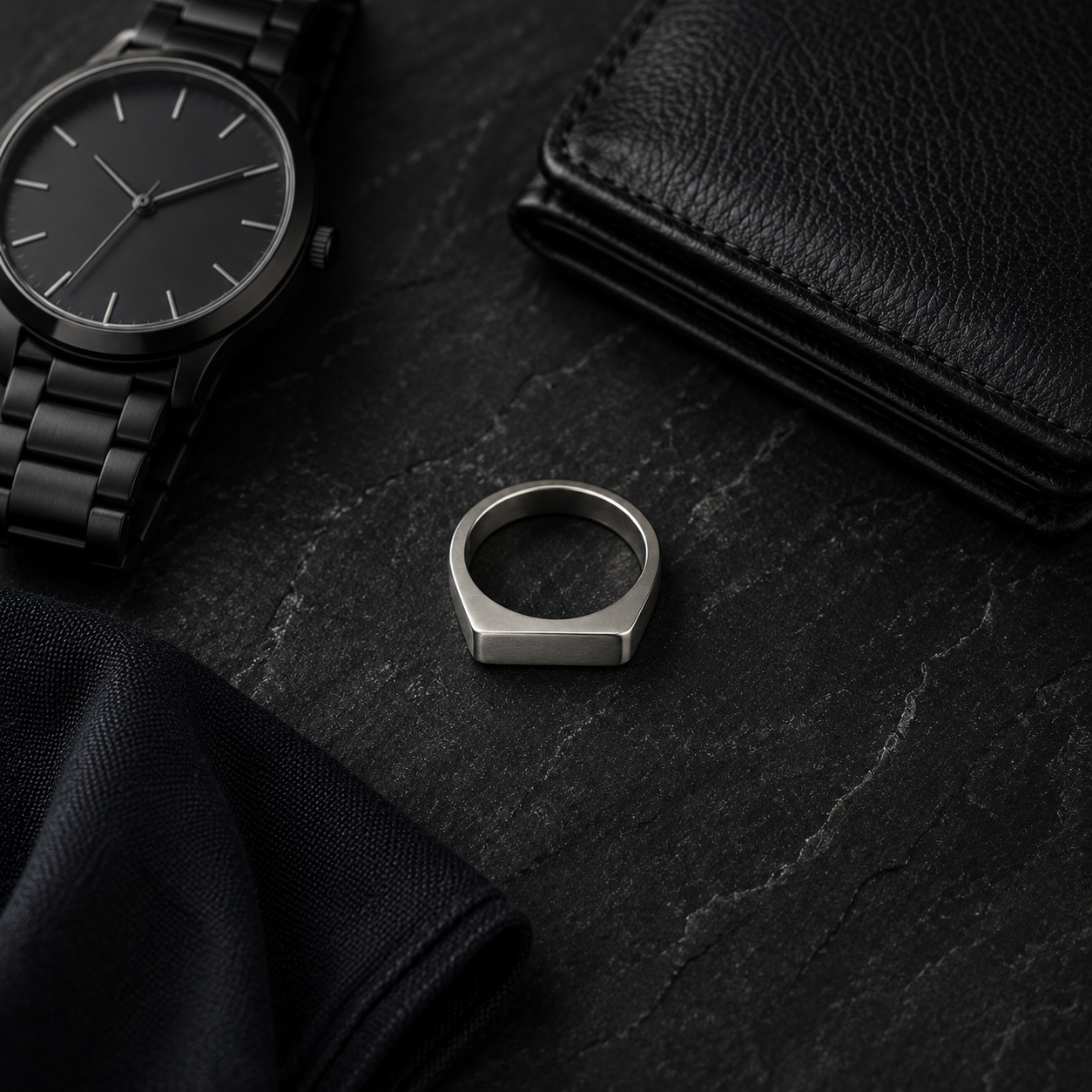 Zyvor Stainless Steel Signet Ring for Men