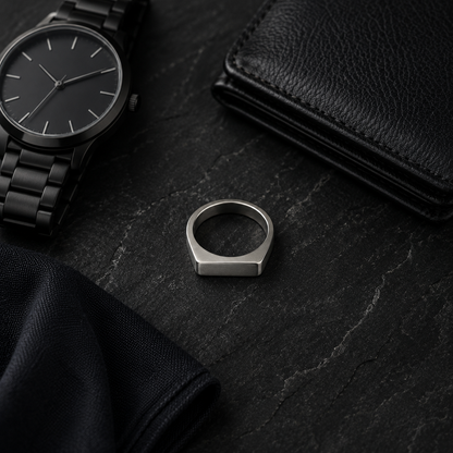 Zyvor Stainless Steel Signet Ring for Men
