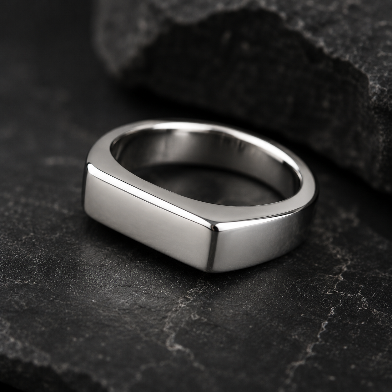 Zyvor Stainless Steel Signet Ring for Men