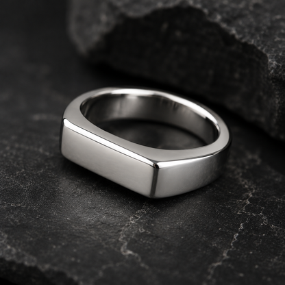Zyvor Stainless Steel Signet Ring for Men