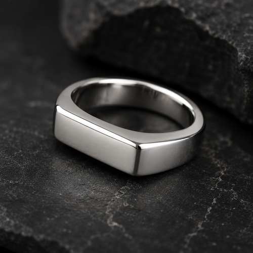 Zyvor Stainless Steel Signet Ring for Men