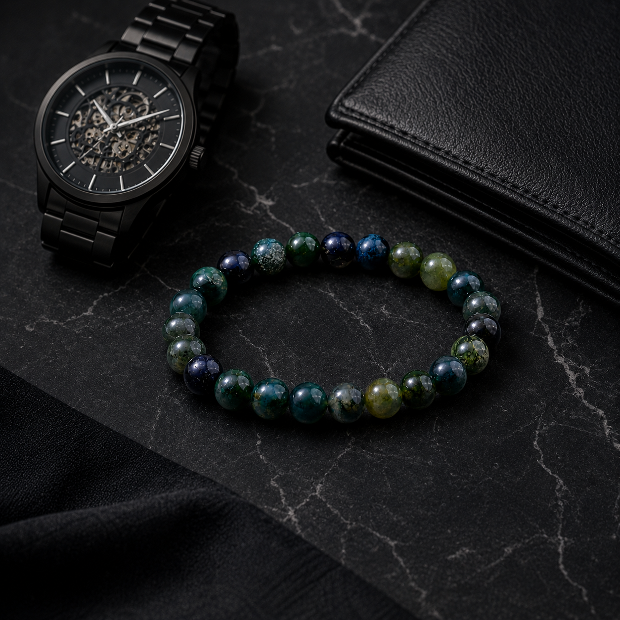 Moss Agate Earth Bracelet