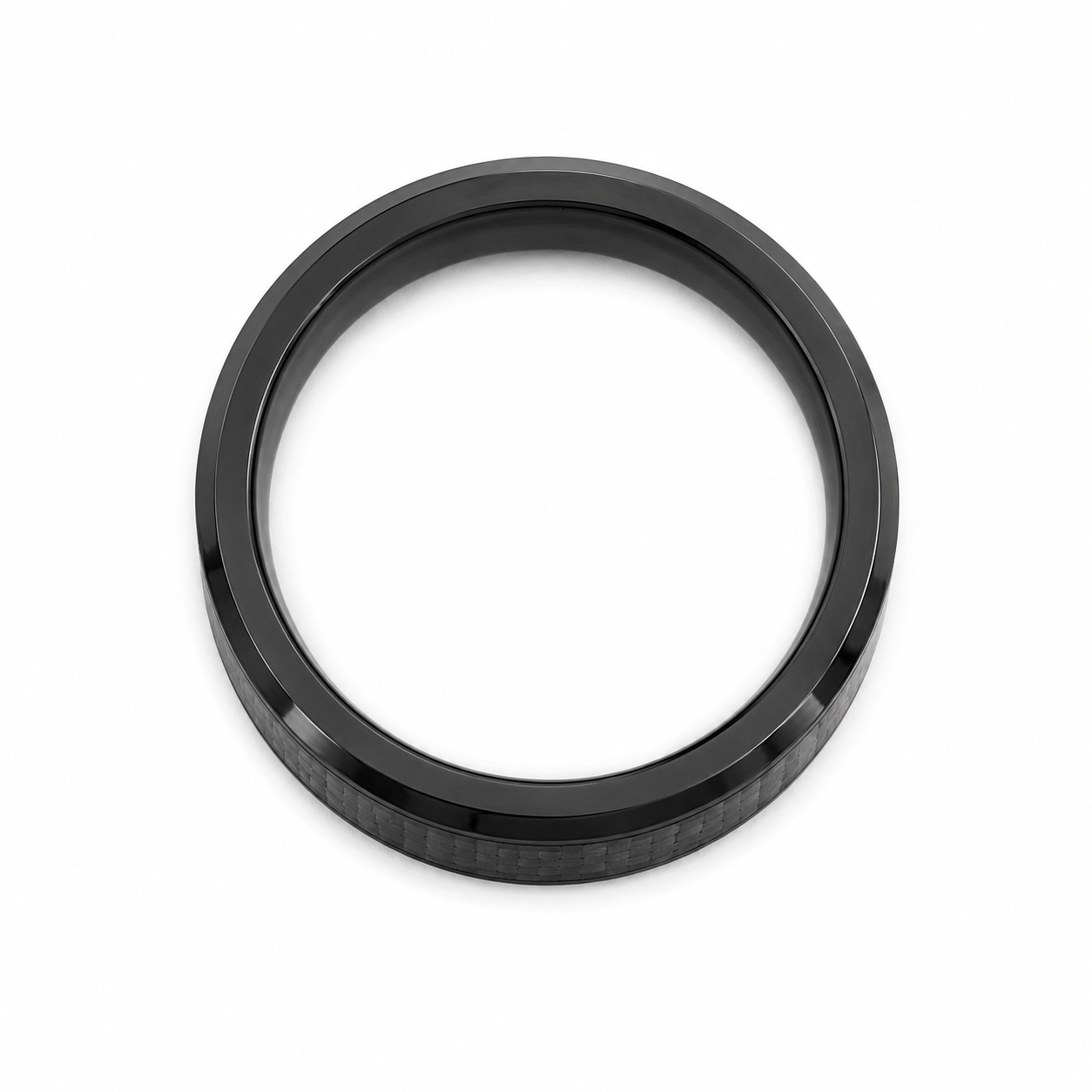 Carbon Black Ring for Men | Stainless Steel Comfort Fit Band