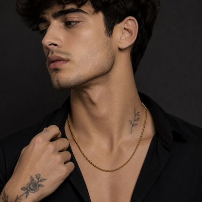 Premium Gold Rope Chain Necklace for Men | Stainless Steel | Non-Tarnish