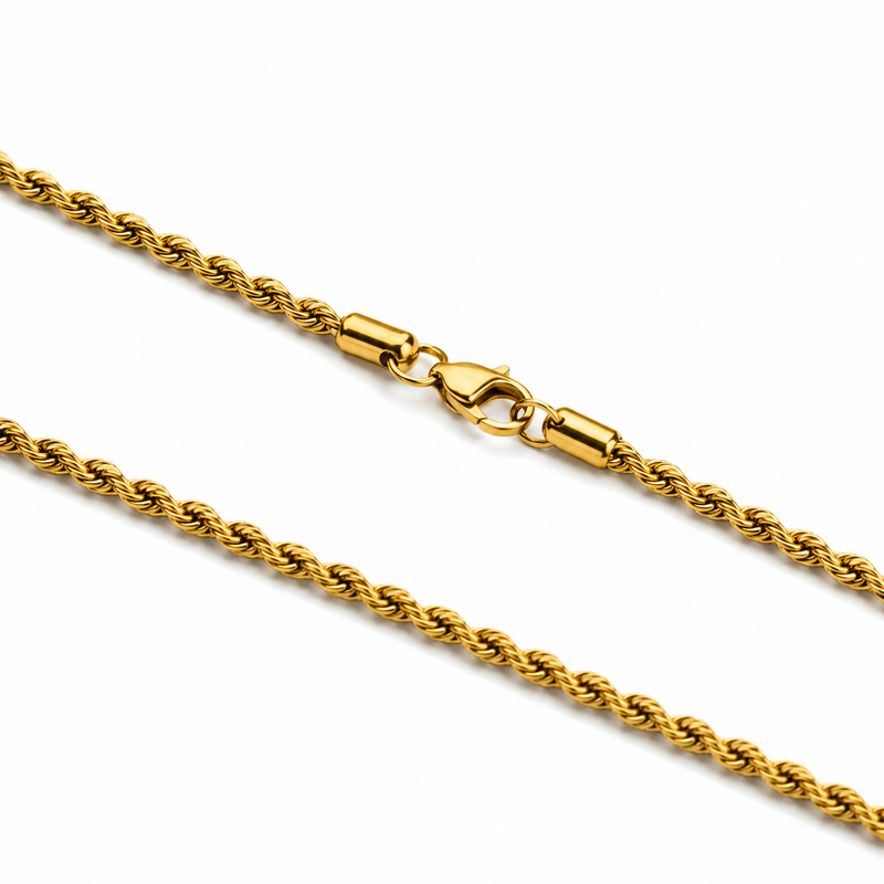 Premium Gold Rope Chain Necklace for Men | Stainless Steel | Non-Tarnish