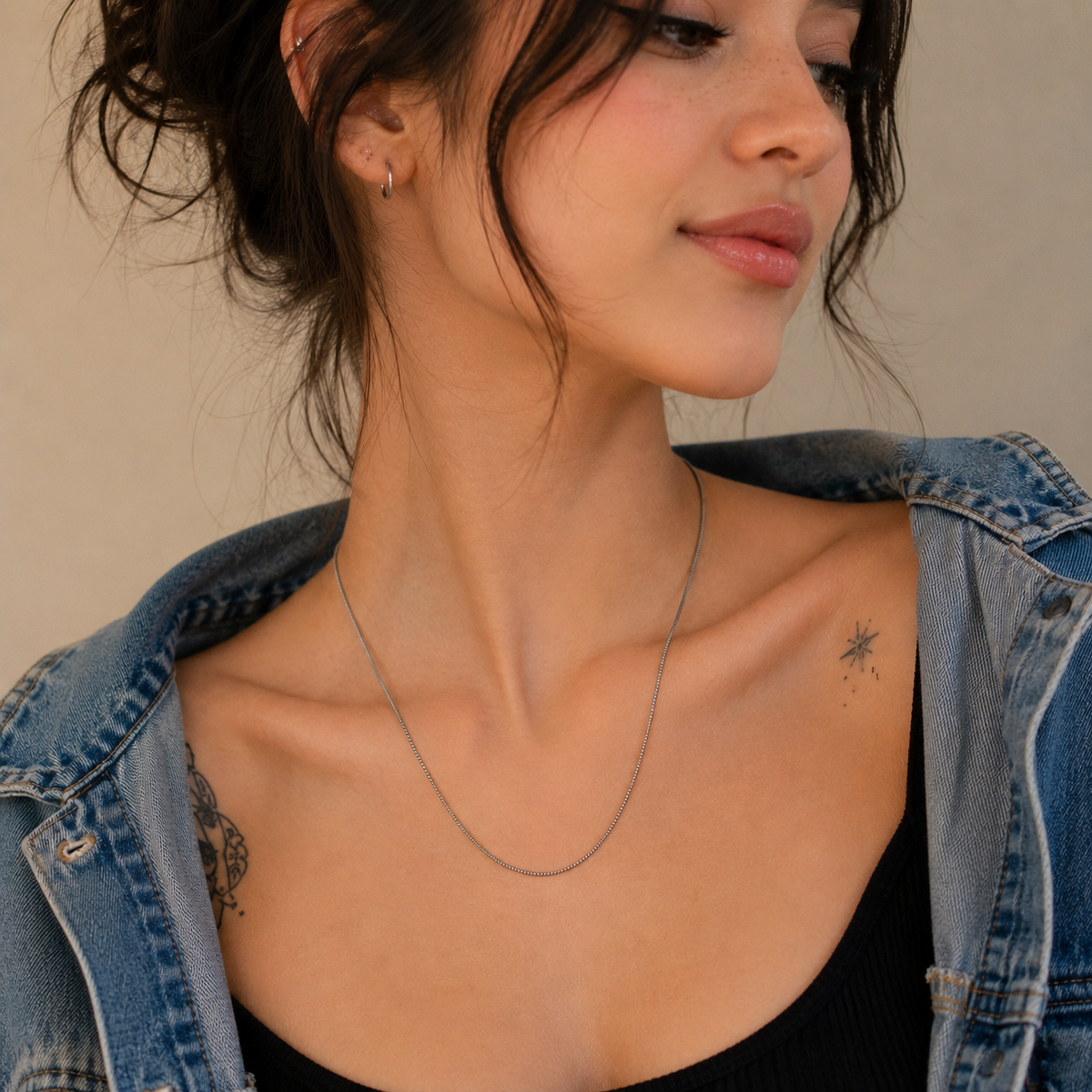 Classic Stainless Steel Snake Chain Necklace